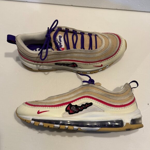 Nike Air Max 97 Air Sprung Sail Pink Purple Sesame Electro Purple Men's 11.5 - Picture 1 of 15